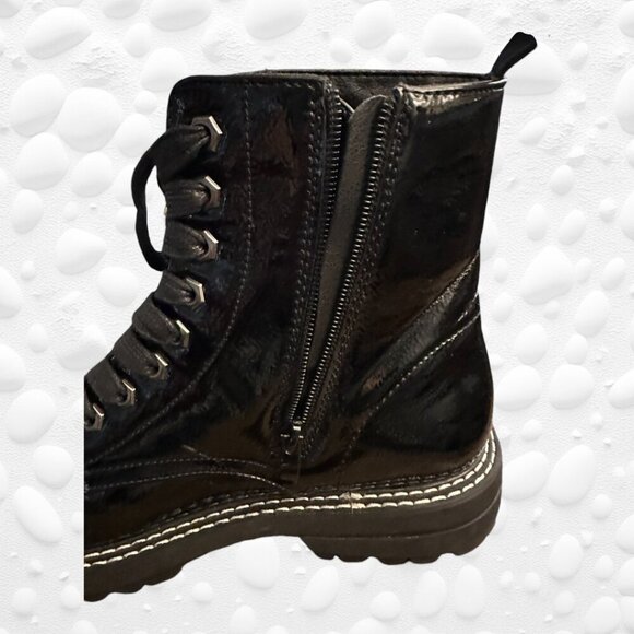 DUNE London Patent Black Combat Boot NWOT 8.5M - Picture 7 of 10